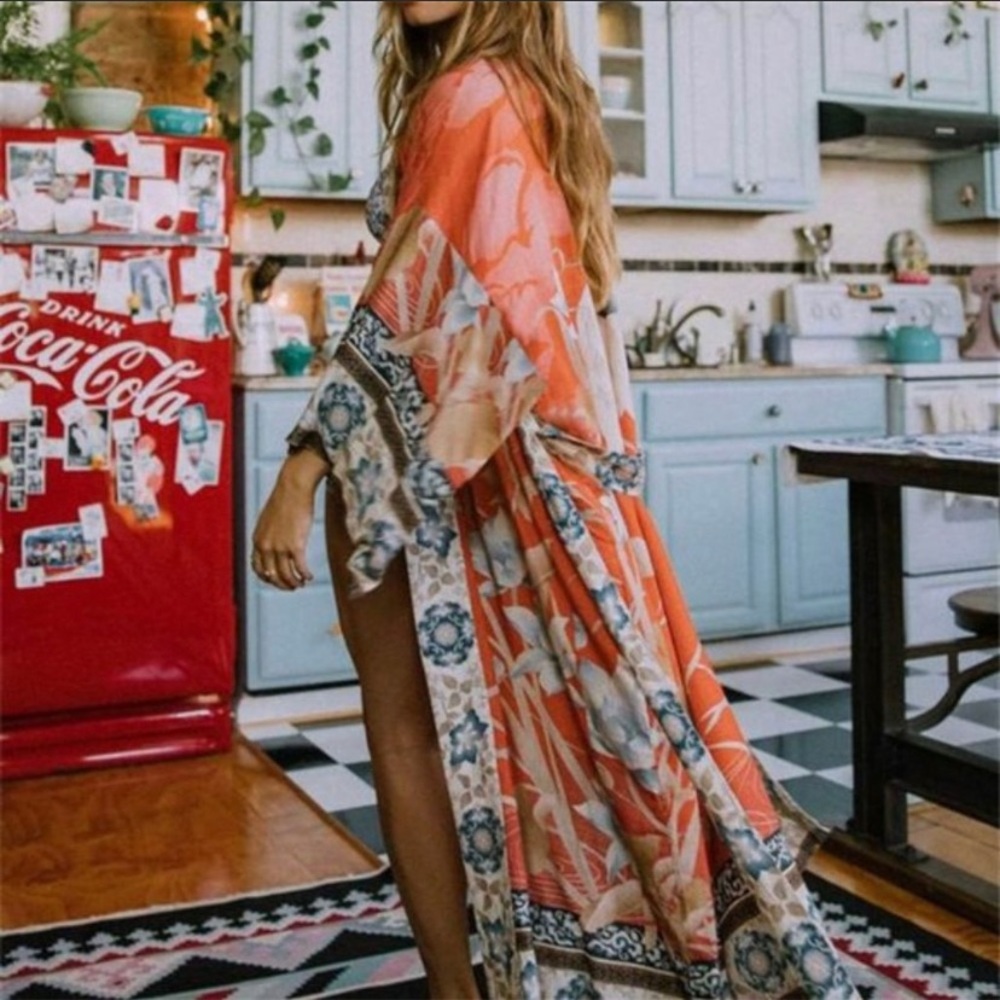 Boho Floral Kimono Duster